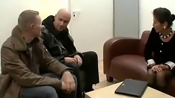 A Mature German Woman With Unshaven Skin Accepts Two Penises In Her Office