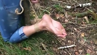 Outdoor Bondage And Foot Fetish In Homemade Torture Video
