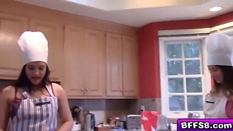 Arousing Valentine'S Day Threesome With Stunning Women And A Big Dick