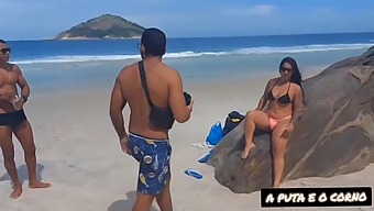 Two Black Couples Engage In Passionate Sex On A Nudist Beach During A Photo Shoot